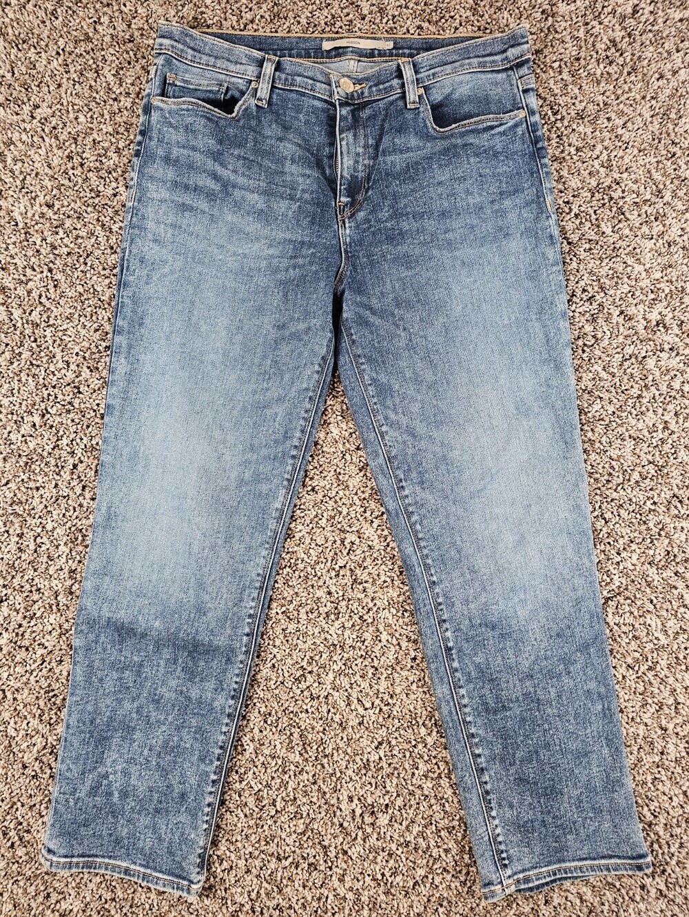 Hudson Denim Womens Sz 32 Straight Leg Stone Wash Blue Jeans